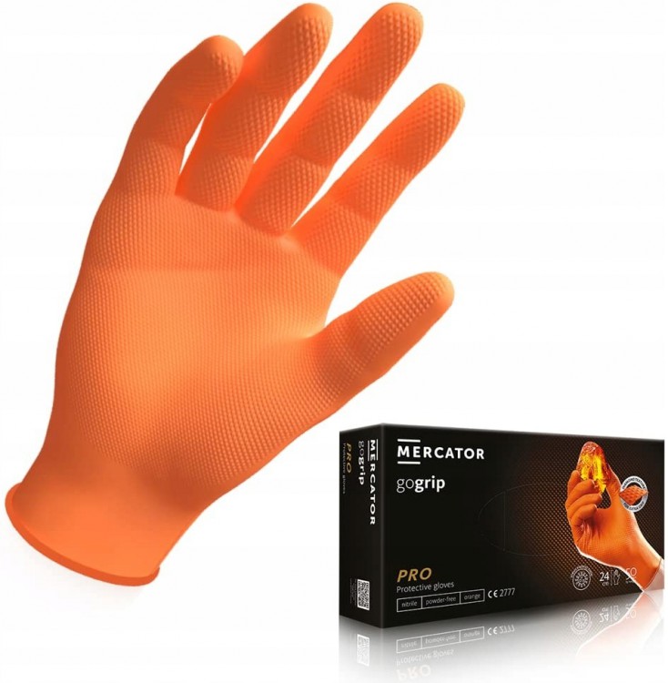 Rukavice Gogrip XL Orange Nitril 50ks Ne | Úklidové a ochranné pomůcky - Rukavice, zástěry a čepice